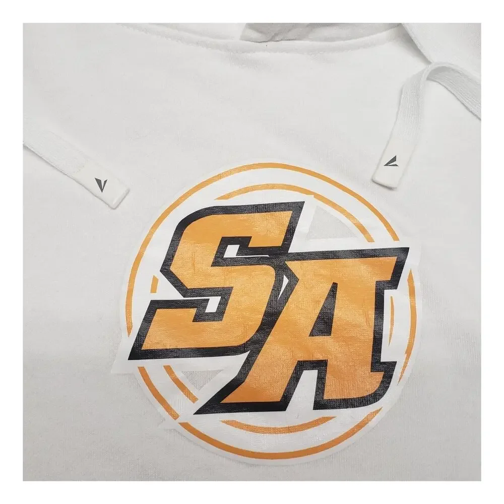 BSN Sports Graphic Hoodie M Cozy White Yellow SA Varsity Streetwear Blockecore